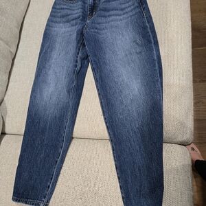 Evereve Dark Blue Denim Barrel Jeans